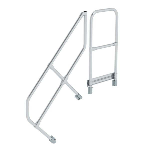 Günzburger Steigtechnik Zweiter Handlauf für Treppe mit Plattform 45° 4 Stufen