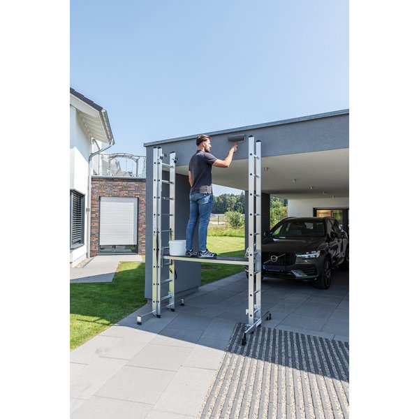Günzburger Steigtechnik Mehrzweckleiter 3-teilig mit nivello®-Traverse 3x11 Sprossen