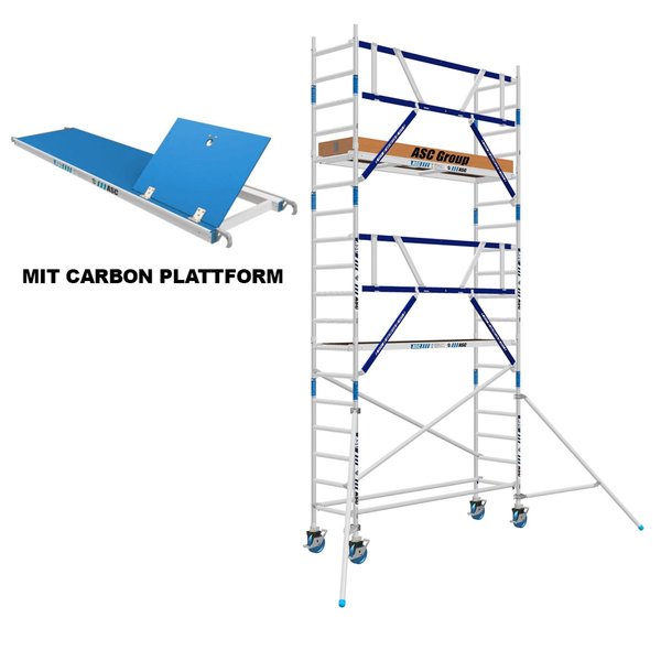ASC Group AGS Rollgerüst 75x305x4,3ph carbon - einseitig