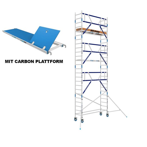 ASC Group AGS Rollgerüst 75x250x6,3ph carbon - einseitig