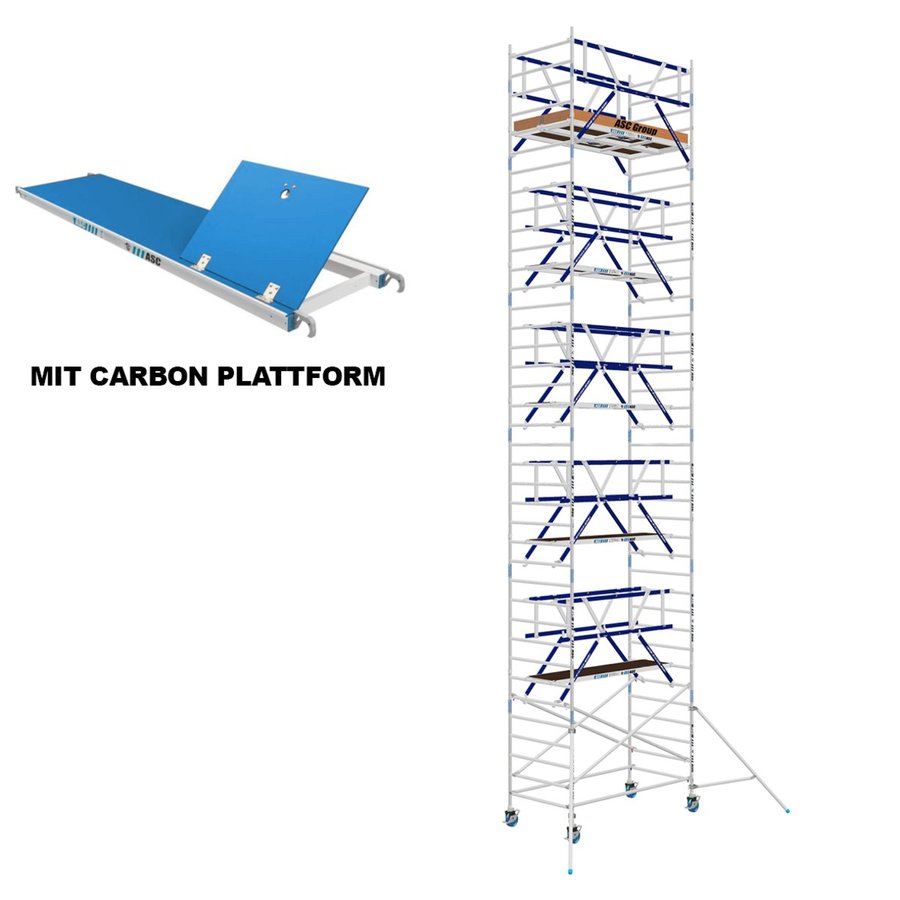 ASC Group AGS Rollgerüst 135x190x12,3ph carbon - zweiseitig