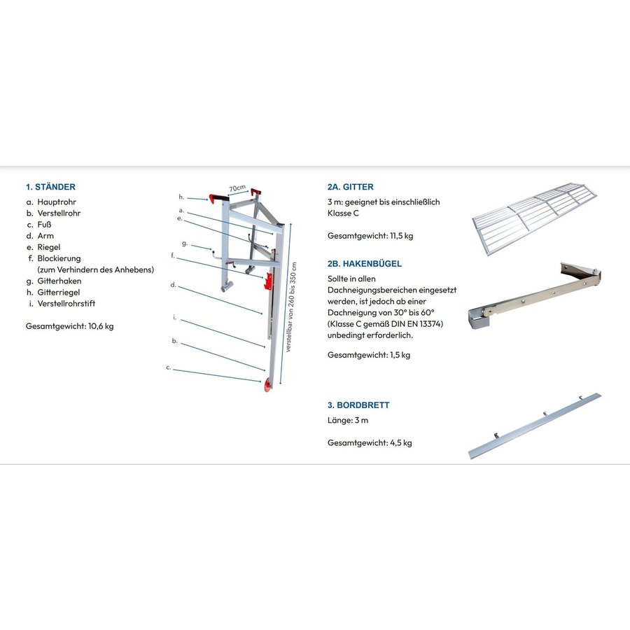 Profix PROFIX Absturzsicherung für Schrägdach 3m Set