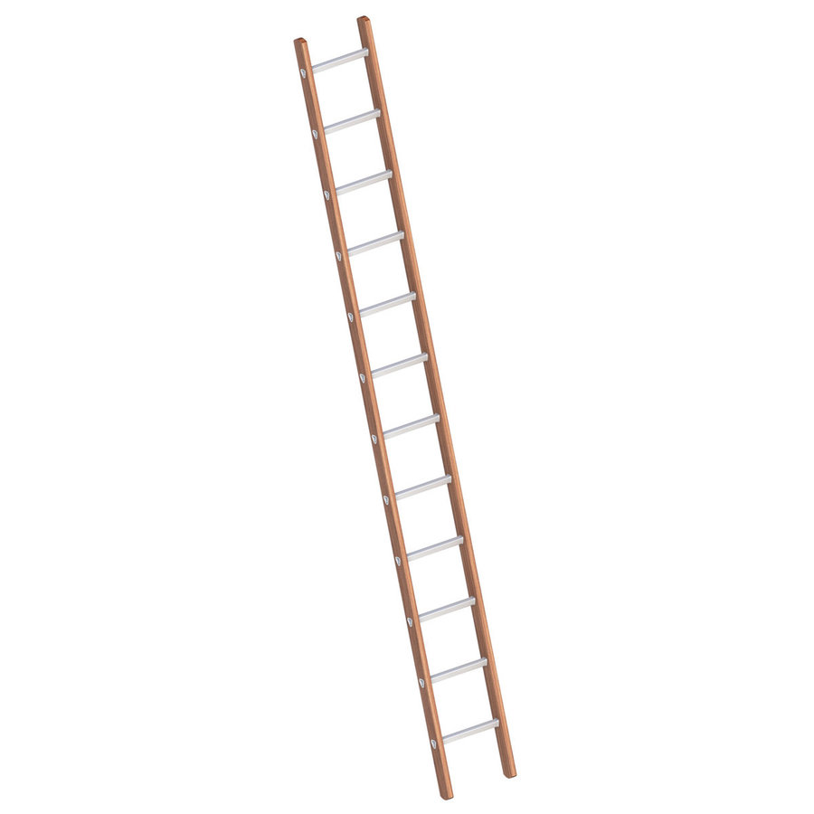 Layher Verbundanlegeleiter 12 Sprossen, Holz-Aluminium-Anlegeleiter, Länge 3.50 m