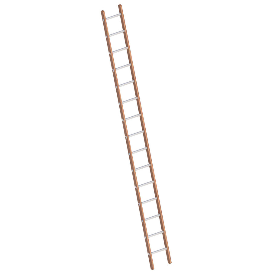 Layher Verbundanlegeleiter 15 Sprossen, Holz-Aluminium-Anlegeleiter, Länge 4.35 m