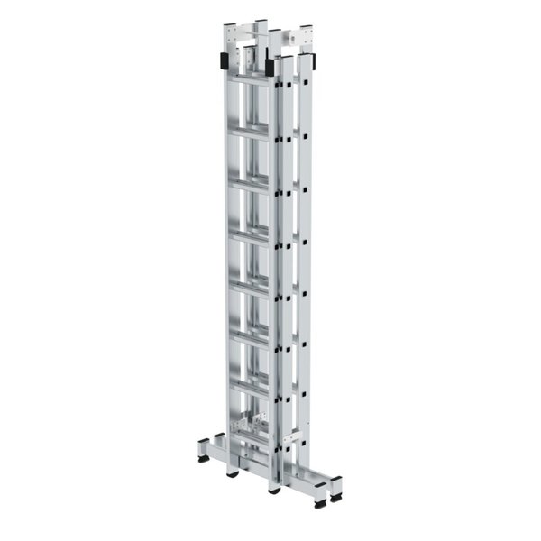 Günzburger Steigtechnik Sprossen-Stehleiter 4-teilig mit nivello®-Traverse 4x8 Sprossen