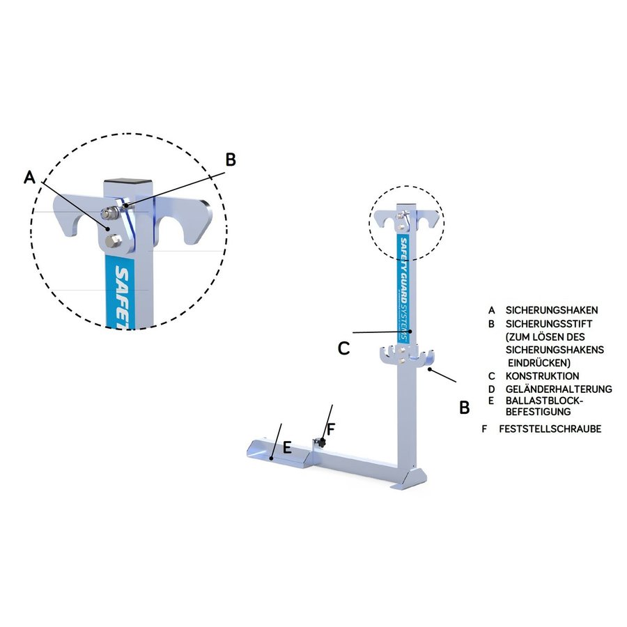 ASC Group Einzelteil SGS Slim - Dachrandabsicherung  Ständer
