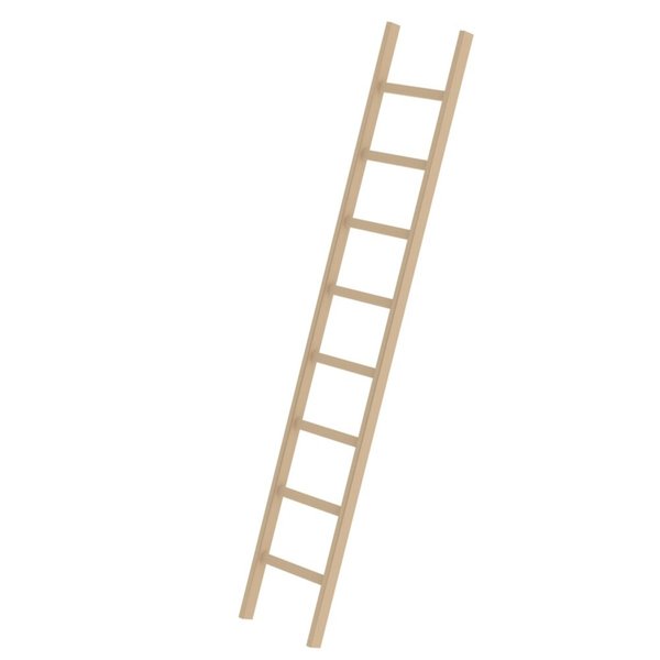 Günzburger Steigtechnik Sprossen-Anlegeleiter Holz ohne Traverse 8 Sprossen