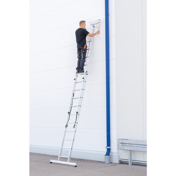 Günzburger Steigtechnik Sprossen-Mehrzweckleiter 2-teilig mit nivello®-Traverse 2x8 Sprossen