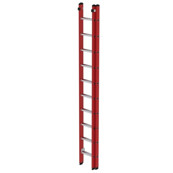 Günzburger Steigtechnik Sprossen-Schiebeleiter 2-teilig GFK/Alu ohne Traverse 2x10 Sprossen