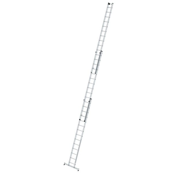 Günzburger Steigtechnik Sprossen-Mehrzweckleiter 3-teilig mit nivello®-Traverse und Wandlaufrollen 3x14 Sprossen