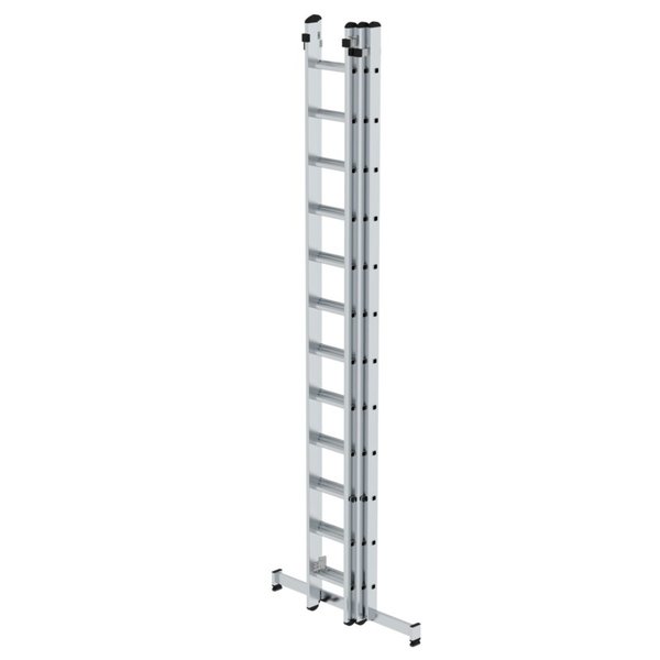 Günzburger Steigtechnik Sprossen-Schiebeleiter 3-teilig mit nivello®-Traverse 3x12 Sprossen