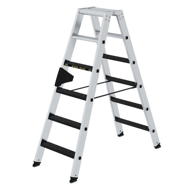 Günzburger Steigtechnik Stufen-Stehleiter 250 kg beidseitig begehbar mit clip-step R13 2x6 Stufen