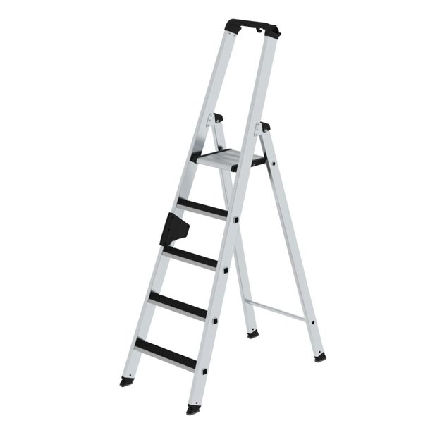 Günzburger Steigtechnik Stufen-Stehleiter einseitig begehbar mit clip-step 5 Stufen