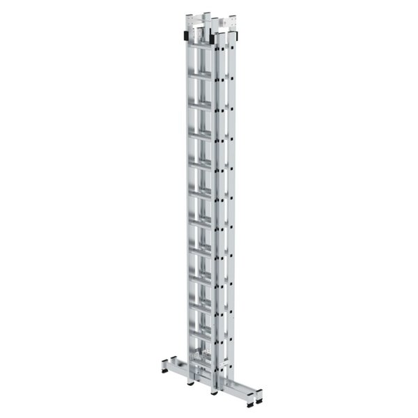 Günzburger Steigtechnik Sprossen-Stehleiter 4-teilig mit nivello®-Traverse 4x12 Sprossen