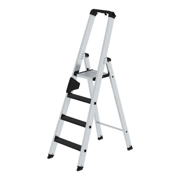 Günzburger Steigtechnik Stufen-Stehleiter einseitig begehbar mit clip-step R13 4 Stufen