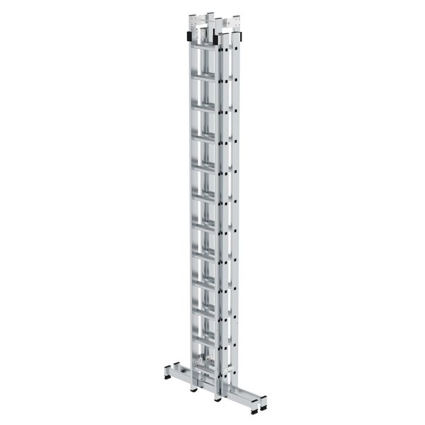 Günzburger Steigtechnik Sprossen-Stehleiter 4-teilig mit nivello®-Traverse 4x12 Sprossen