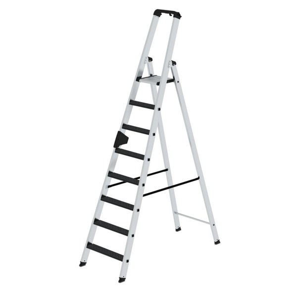 Günzburger Steigtechnik Stufen-Stehleiter einseitig begehbar mit clip-step R13 8 Stufen