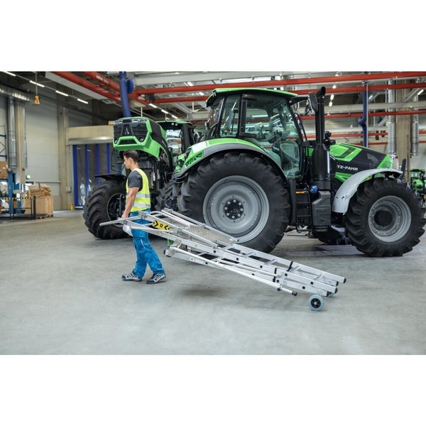 Günzburger Steigtechnik Plattformleiter FlexxStep 5 Sprossen mit Teleskopaufsatz 2 Sprossen