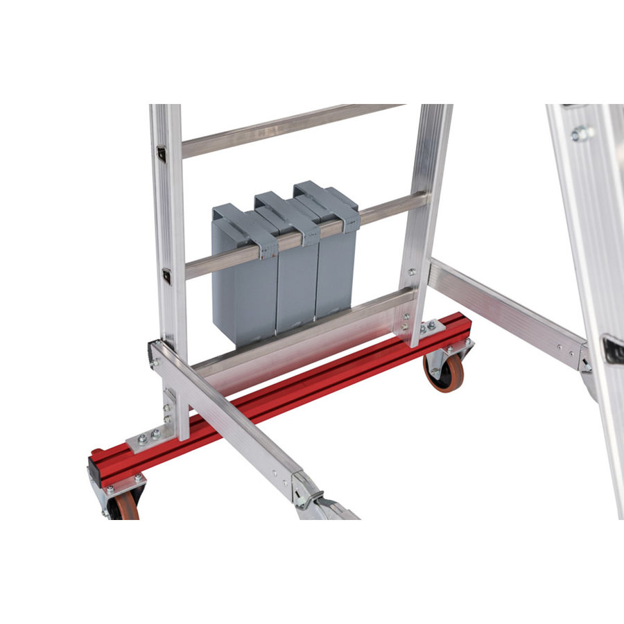 Euroline Alu-Podestleiter, fahr- und klappbar Nr. 32778, 60 kg Ballast 1x5