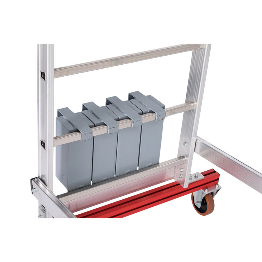 Euroline Alu-Podestleiter, fahr- und klappbar Nr. 32778, 60 kg Ballast 1x5