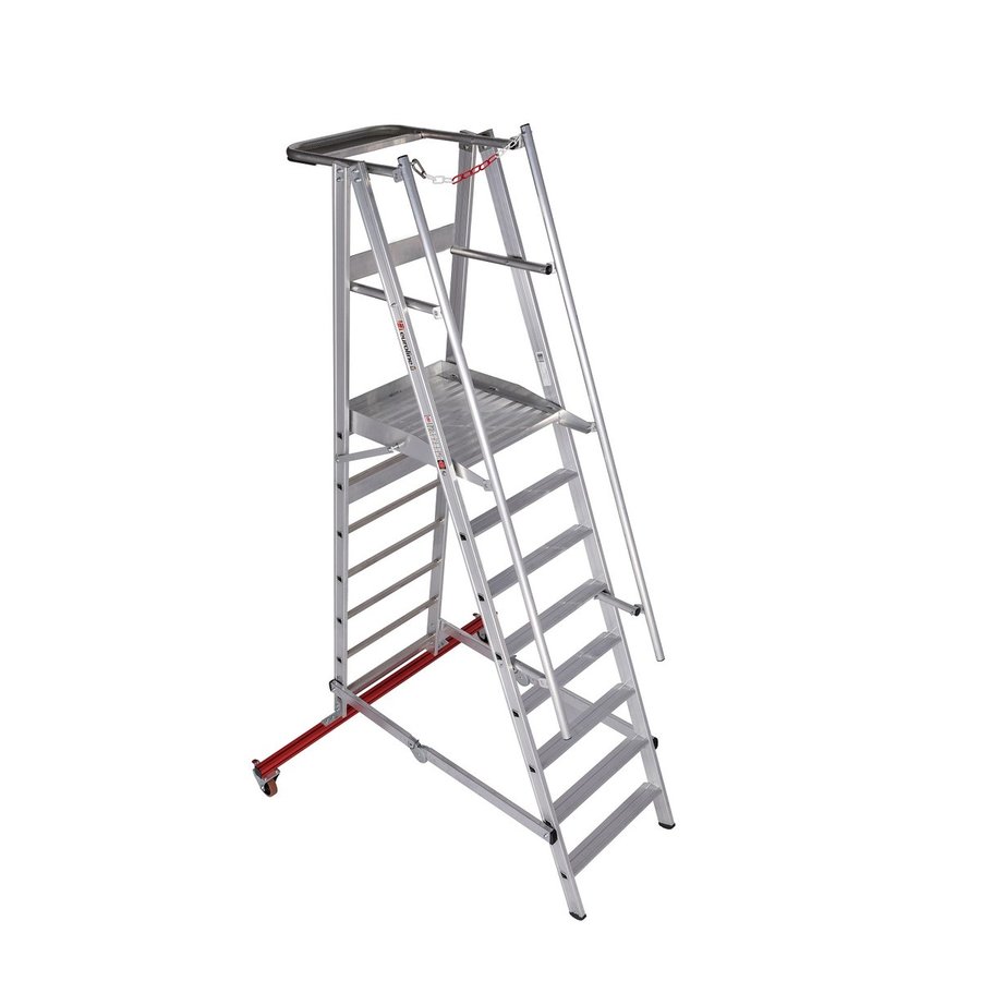 Euroline Alu-Podestleiter, fahr- und klappbar Nr. 32777 1x8