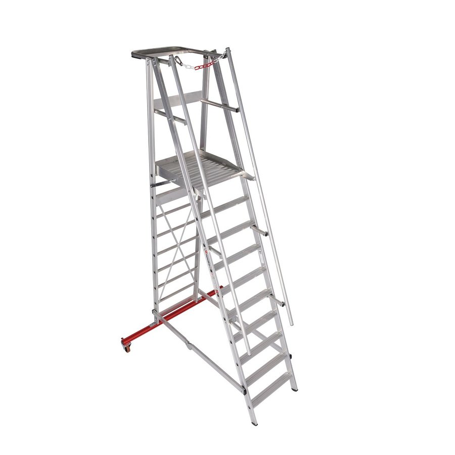 Euroline Alu-Podestleiter, fahr- und klappbar Nr. 32777 1x10