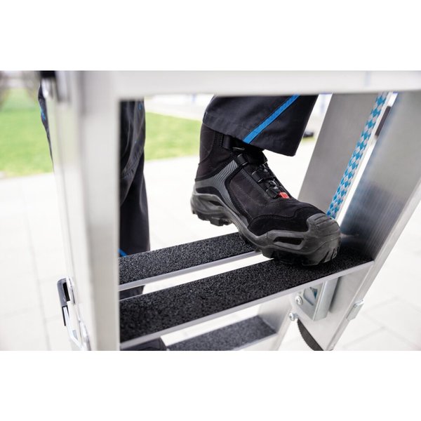 Günzburger Steigtechnik Stufen-Seilzugleiter 2-teilig mit nivello Traverse und clip-step R13 2x12 Stufen