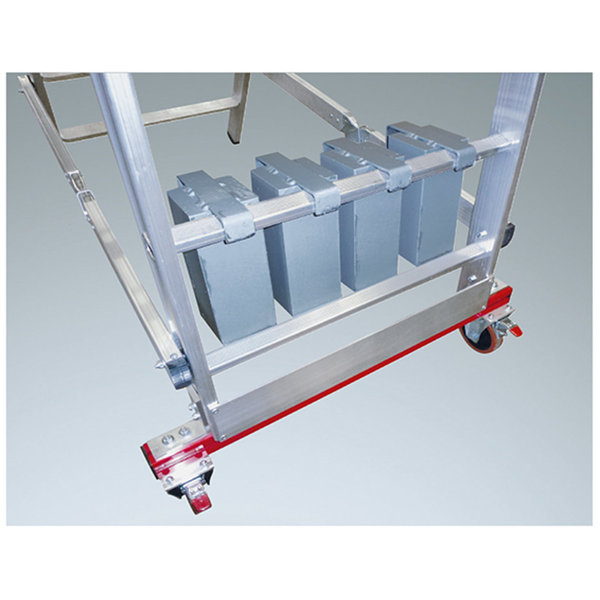 Euroline Alu-Podestleiter, fahr- und klappbar Nr. 32778, 80 kg Ballast 1x6