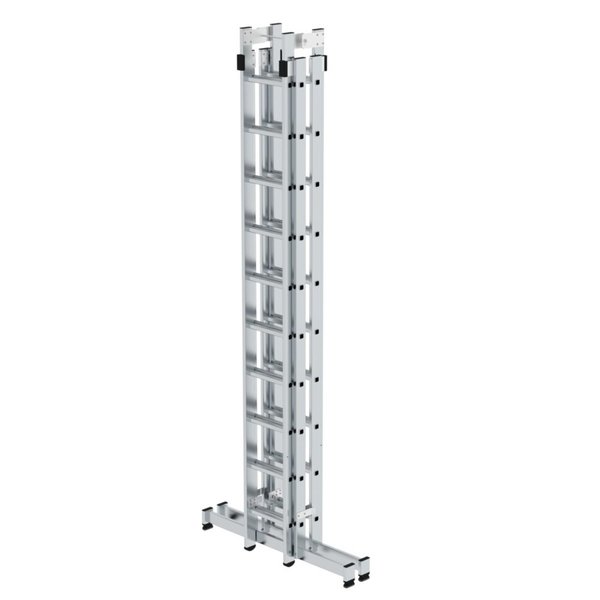 Günzburger Steigtechnik Sprossen-Stehleiter 4-teilig mit nivello®-Traverse 4x10 Sprossen