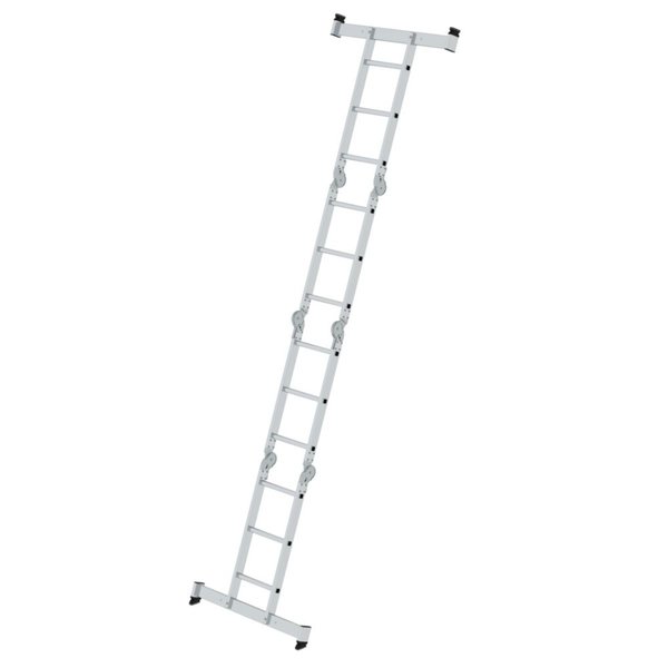 Günzburger Steigtechnik Vielzweckleiter 4-teilig mit nivello®-Traverse 4x3 Sprossen