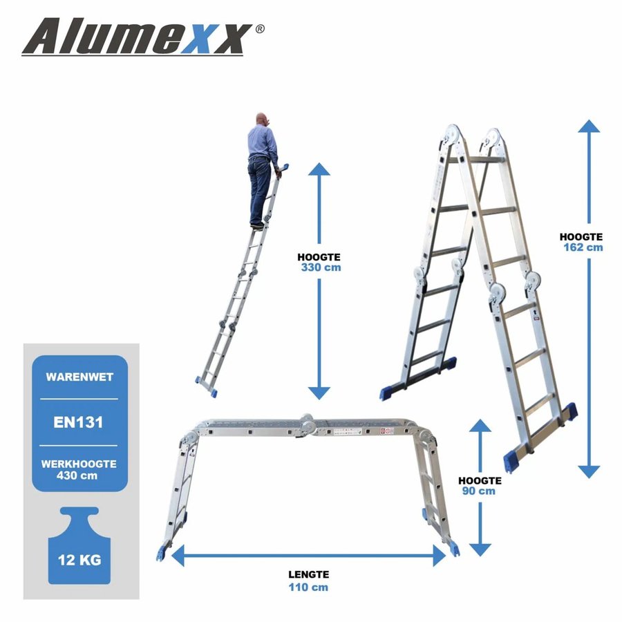 Alumexx Multi-Gelenkleiter 4x3