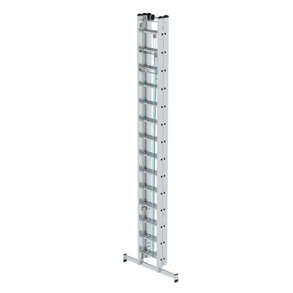 Günzburger Steigtechnik Sprossen-Seilzugleiter 3-teilig mit nivello®-Traverse 3x14 Sprossen