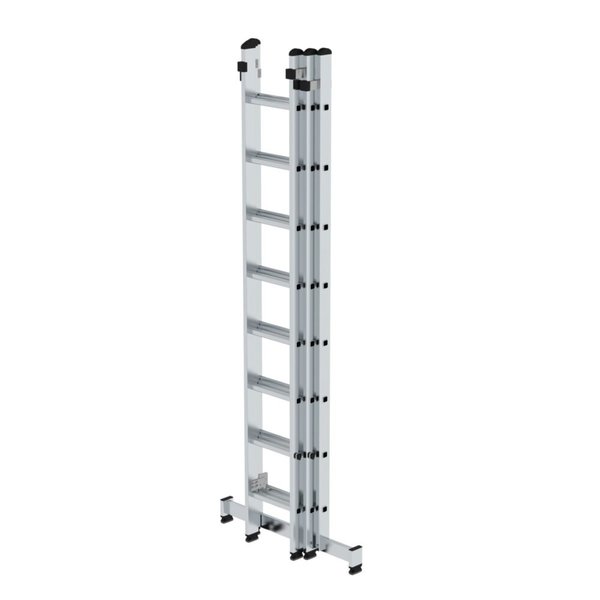 Günzburger Steigtechnik Sprossen-Schiebeleiter 3-teilig mit nivello®-Traverse 3x8 Sprossen