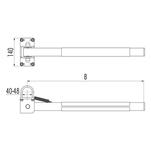 Hailo Professional Sicherheitsschranke, Stahl verzinkt Breite 800 mm