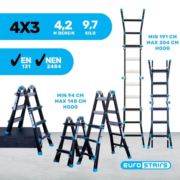 ASC Group Multifunktions-Teleskopleiter - Eurostairs  4x4
