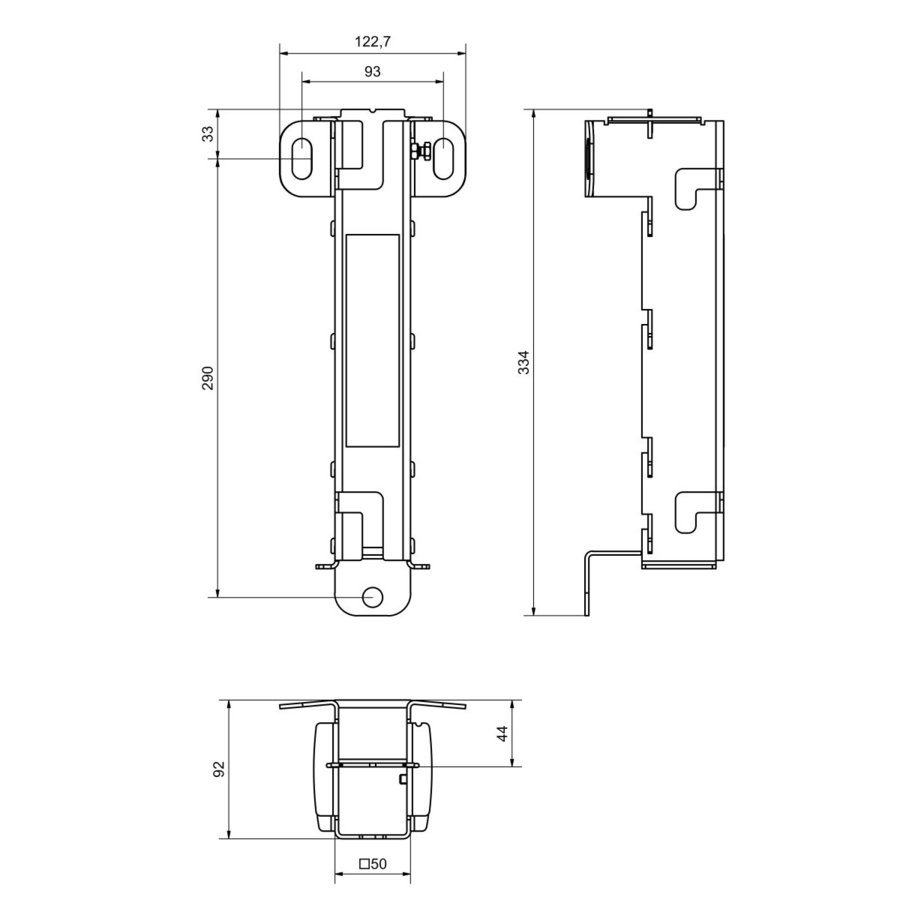 Hailo Professional Führungshülse quadratisch 50x50 mm Edelstahl 1.4571