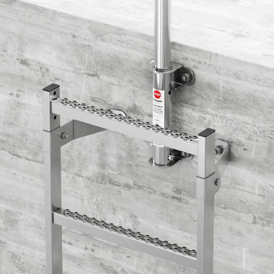 Hailo Professional Einstieghilfe zur Wandmontage mit Hülse rund Ø44 mm Edelstahl 1.4301