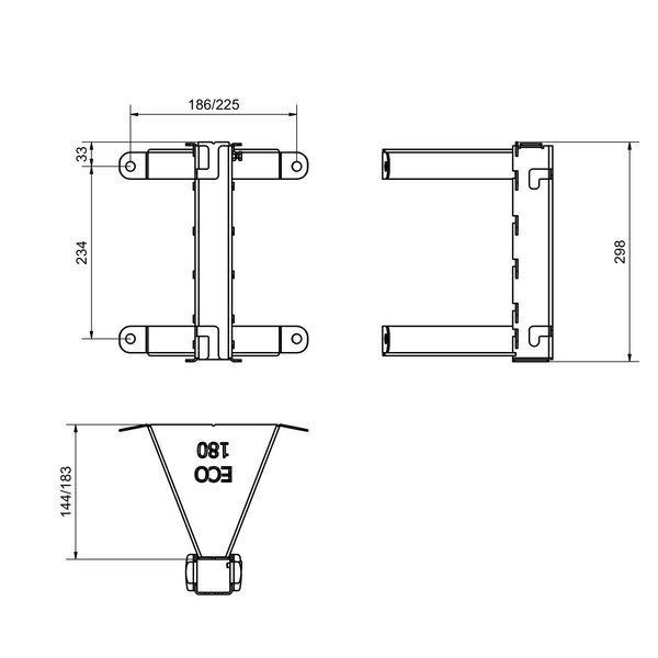 Hailo Professional Führungshülse quadratisch Typ ECO A4 Wandabstand 140 mm