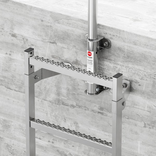 Hailo Professional Einstieghilfe zur Wandmontage mit Hülse rund Ø44 mm Edelstahl 1.4571