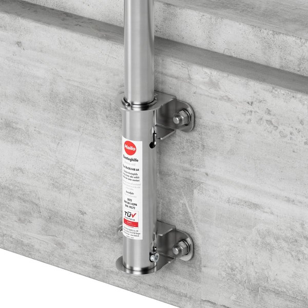 Hailo Professional Einstieghilfe zur Wandmontage mit Hülse rund Ø44 mm Edelstahl 1.4571