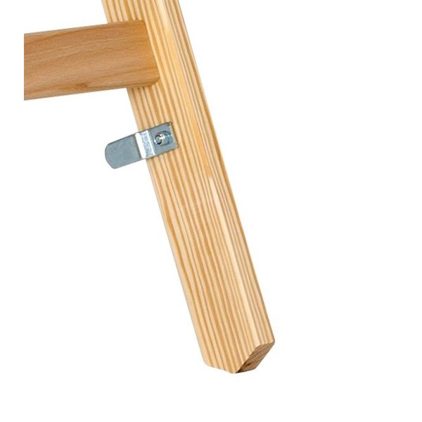 Euroline Holz-Sprossenstehleiter Nr. 12506 mit unterschiedlichem Sprossenabstand und  Eimerhaken 2x7