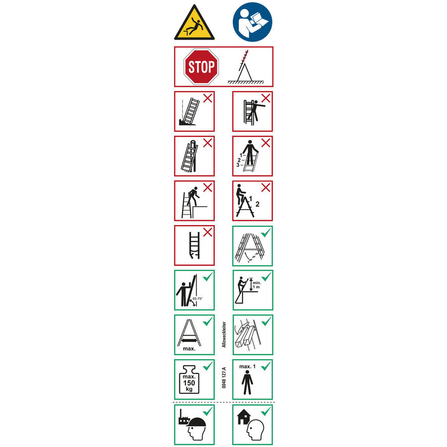 Layher Piktogrammetiketten zum Nachrüsten, für Allzweckleitern