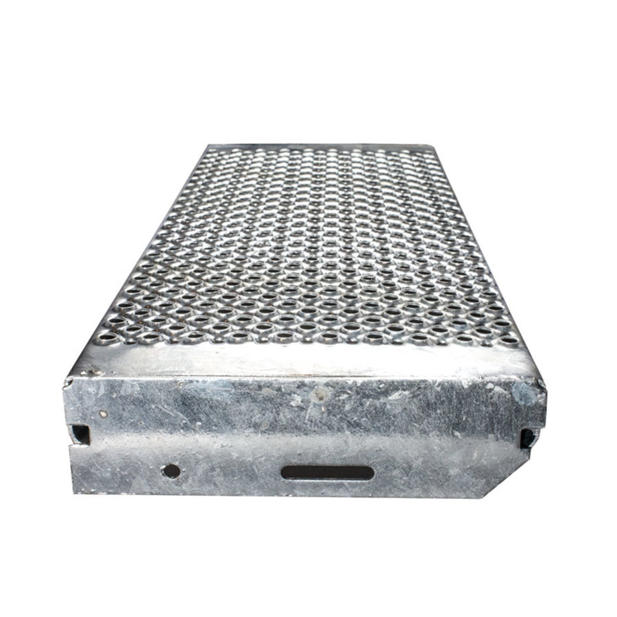 Euroline Überstieg 60 Grad, 1000 mm Stufenbreite, 1 Treppen-/Podestgeländer, Stufenausführung Alu – gerieft 10 Stufen