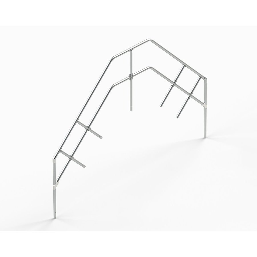 Euroline Treppen-/Podestgeländer für Überstieg 45 Grad passend für 4 Stufen