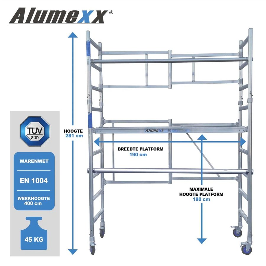 Alumexx FS 75 Klappgerüst - Typ A  Arbeitshöhe bis 3,8 m