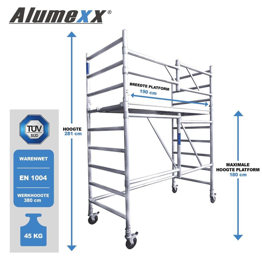 Alumexx ALX FS 95 Faltgerüst/Zimmergerüst Typ A, Arbeitshöhe bis 3,8 m