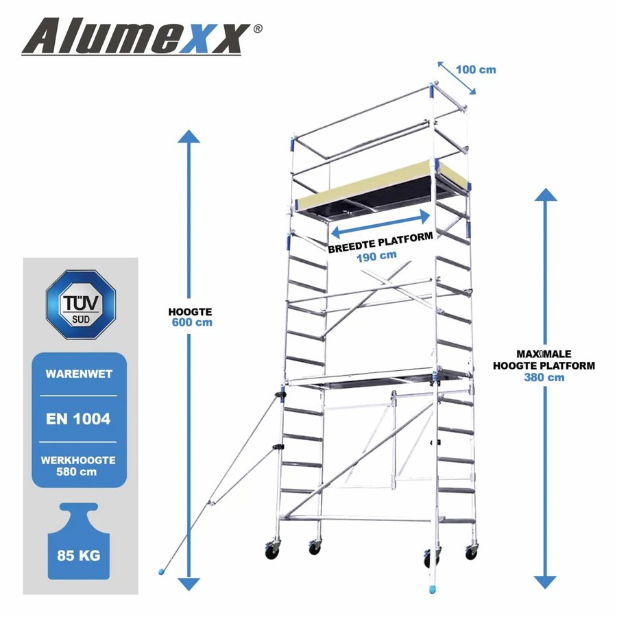 Alumexx ALX FS 95 Faltgerüst/Zimmergerüst Typ C, Arbeitshöhe bis 5,8 m