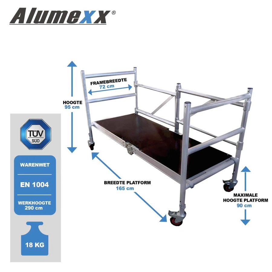 Alumexx ALX Eco-Line Quicky klappgerüst Arbeitshöhe bis 2,90 m