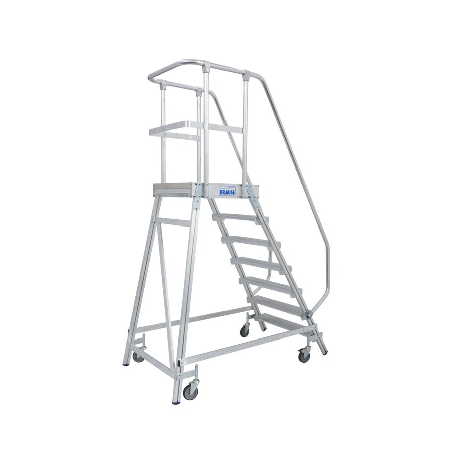Krause STABILO PodestLeiter fahrbar, einseitig begehbar 7 Stufen