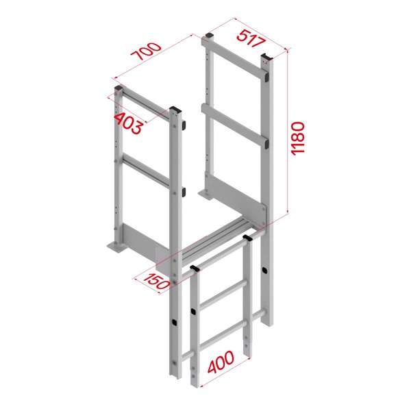 Hymer Ausstieg breit mit Handlauf für Alu-Steigleitern
